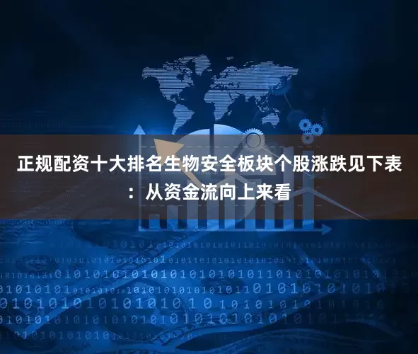 正规配资十大排名生物安全板块个股涨跌见下表：从资金流向上来看