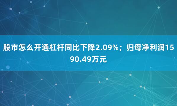股市怎么开通杠杆同比下降2.09%;归母净利润1590.49万元